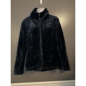Willi Smith Jacket Womens Medium Blue Faux Fur Full Zip Soft Plush Winter Coat